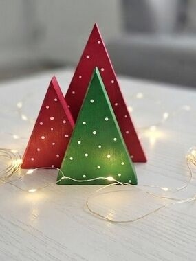 Wooden Holiday Trees - Set Of 3